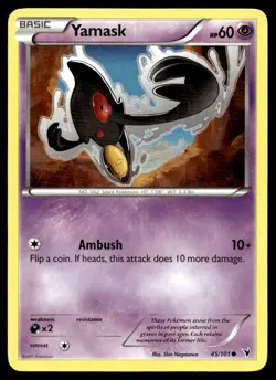 Yamask 45/101 Pokemon Card Noble Victories Common 60 HP Near Mint F1 - Image 1