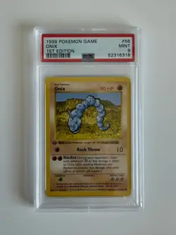 Pokemon Card Onix 56/102 1st Edition Shadowless Base Set 1999 PSA 9 MINT - Image 1