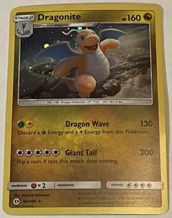DRAGONITE 96/149 Rare Holo Cosmos 2017 Sun & Moon Pokemon Card Pack Fresh - Image 1