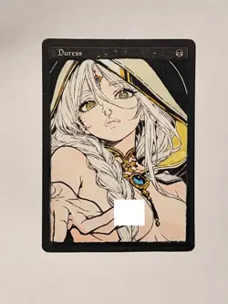 Hand Painted Altered Art Mtg land card Anime girl Duress EDH commander - Image 1