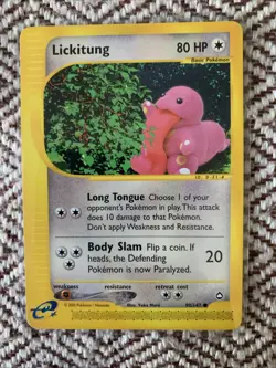Lickitung - 90/147 - Common - Aquapolis - Pokemon Card - LP - Image 1