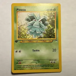 Pineco 77/105 1st Edition Neo Destiny Pokemon TCG Vintage WOTC Card NM - Image 1