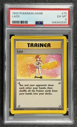 1999 Pokemon Game #75 LASS 75/102 Base Set Rare Pokemon Trainer Card PSA 6 - Image 1