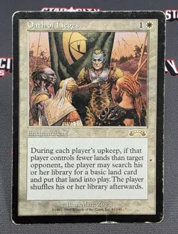 MTG Oath of Lieges- DAMAGED -Exodus Magic the Gathering Card #011 - Image 1