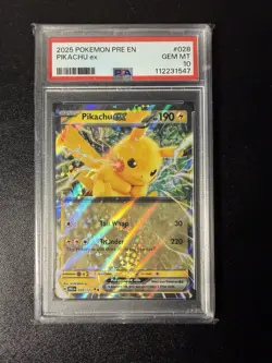 Pokemon TCG Pikachu EX Prismatic Evolutions Double Rare Holo Card 028/131 - Image 1