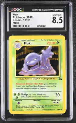 CGC 8.5 Muk 1999 Fossil 13/62 Holo Pokemon Card - Image 1