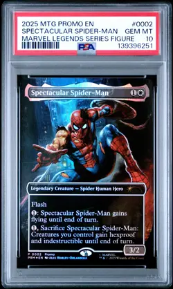 2025 MTG PROMOS MARVEL LEGENDS SER FIGURE #0002 SPECTACULAR SPIDER-MAN PSA 10 - Image 1