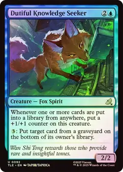 NM Foil Dutiful Knowledge Seeker, MTG, Avatar: The Last Airbender, Magic, 92 - Image 1