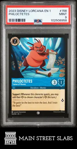 2023 Disney Lorcana En 1-The First Chapter #156 Philoctetes Error Card PSA 9 - Image 1