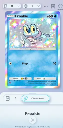 Pokemon Tcg Pocket Trade 1 Shiny Star Froakie (Read description) - Image 1