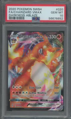 Pokemon TCG Charizard Vmax 020/189 Darkness Ablaze PSA 10 - Image 1