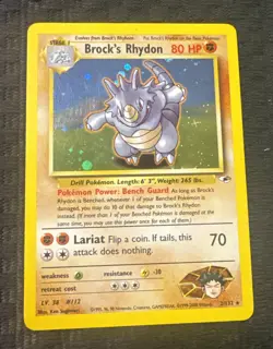 Pokemon TCG Brock's Rhydon Gym Heroes 2/132 Holo Unlimited Rare #2 - Image 1