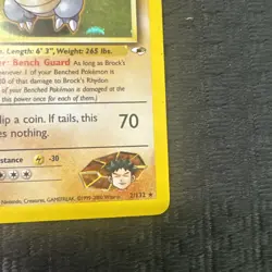 Pokemon TCG Brock's Rhydon Gym Heroes 2/132 Holo Unlimited Rare #2 - Image 4