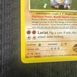Pokemon TCG Brock's Rhydon Gym Heroes 2/132 Holo Unlimited Rare #2 - Image 5