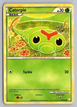 CATERPIE 57/123 COMMON HEARTGOLD & SOULSILVER POKEMON LP - Image 1