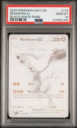 Reshiram Ex Pokemon Wht En-White Flare 173 PSA 10 - Image 1