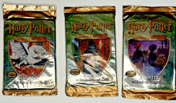 LOT OF 3 Harry Potter Booster Pack 2001 Wizards Of The Coast Trading Card Game - Image 1