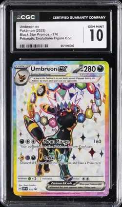 2025 POKEMON PRISMATIC EVOLUTIONS FIGURE COLLECTION UMBREON CGC 10 GEM MINT - Image 1