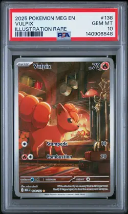 2025 POKEMON MEG EN-MEGA EVOLUTION ILLUSTRATION RARE #138 VULPIX PSA 10 - Image 1