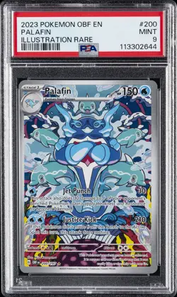 2023 POKEMON OBF EN-OBSIDIAN FLAMES ILLUSTRATION RARE #200 PALAFIN PSA 9 - Image 1