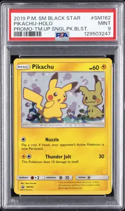2019 POKEMON SM BLACK STAR PROMO TEAM UP SINGLE PACK BLISTERS PIKACHU-HOLO PSA 9 - Image 1