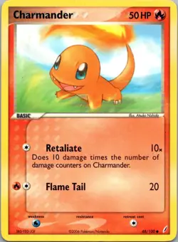 Pokemon TCG Charmander 48/100 Crystal Guardians NM - Image 1