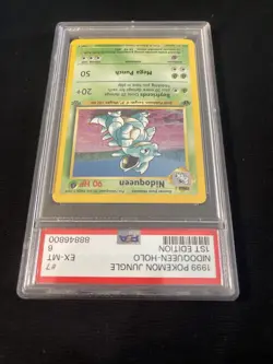 1999 POKEMON JUNGLE 1ST EDITION #7 NIDOQUEEN-HOLO PSA 6 - Image 5