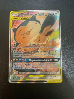 2016-19 Pokemon SM Black Star Promos Eevee & Snorlax Tag Team #SM169 Near Mint - Image 1