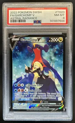 2022 Pokemon SWSH Garchomp V Trainer Gallery Full Art #TG23/TG30 PSA 8 - Image 1