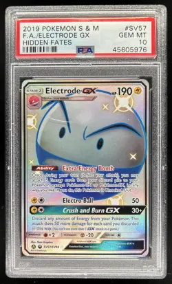 2019 Pokemon SM Hidden Fates Electrode GX Full Art #SV57/SV94 PSA 10 GEM MINT - Image 1