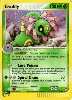 Pokemon TCG Cradily 3/100 Holo Rare Sandstorm Set LP - Image 1