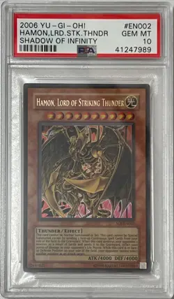 Yu-Gi-Oh! PSA 10 GEM-MT 'Hamon, Lord of Striking Thunder' SOI-EN002 ~ULTRA RARE~ - Image 3