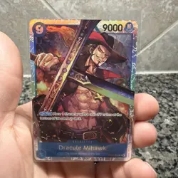 One Piece English Romance Dawn Super Rare OP01-070 Dracule Mihawk Pre Errata - Image 1