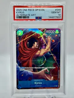 2025 One PIECE OP10-046 Kyros Alternate Art ENGLISH PSA 10 - Image 1