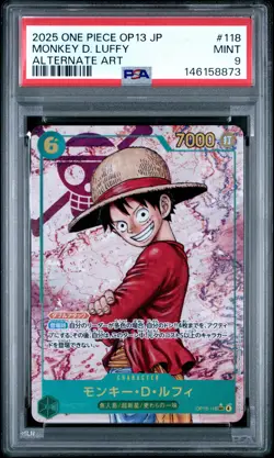 2025 ONE PIECE JPN OP13-CARRYING ON HIS WILL ALTERNATE ART MONKEY D. LUFFY PSA 9 - Image 1