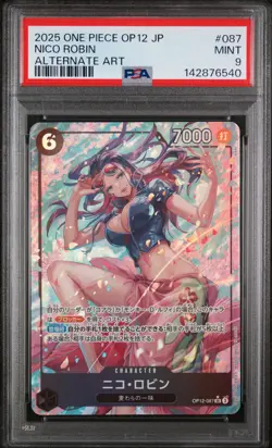 2025 ONE PIECE JPN OP12-LEGACY OF THE MASTER ALTERNATE ART #087 NICO ROBIN PSA 9 - Image 1