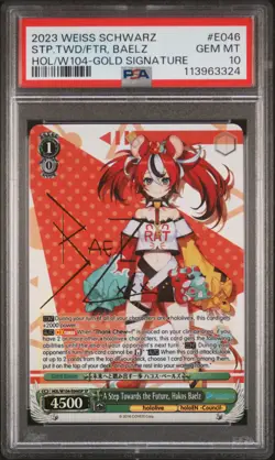2023 WEISS SCHWARZ #E046 A STEP TOWARDS THE FUTURE HAKOS BAELZ PSA 10 - Image 1