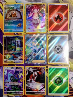 Pokemon TCG: 9 Card Binder Lot Crown Zenith Galarian Gallery Textured Energy IR - Image 1