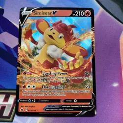 Simisear V - 022/159 - Pokemon Crown Zenith Sword & Shield Ultra Rare Card NM - Image 1