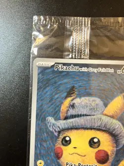 Pokemon TCG Pikachu Promo Card Grey Felt Hat, Van Gogh Design, SEALED SVP 085 - Image 4