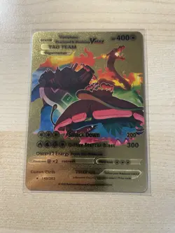 Fan Art - Gold Card Charizard Blastoise Venusaur Vmax Tag Team Card - Image 1
