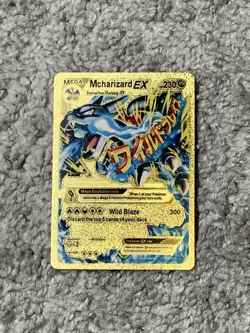 MCharizard EX HP230 Wild Blaze Gold Foil Fan Art Card NM - Image 1