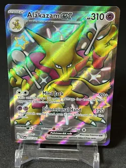 Alakazam ex # 215 Paldean Fates Shiny Full Art Ultra Rare Pokemon Card NM - Image 3
