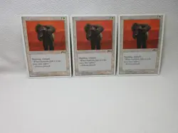 WAR ELEPHANT X3 MAGIC THE GATHERING CHRONICLES VTG Trading Card #360 - Image 2