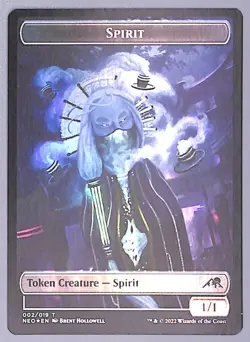 Spirit // Spirit - Foil - Double-sided Token - #2 / 9 - Kamigawa: (NEO) MTG - Image 1