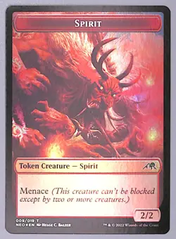 Spirit // Spirit - Foil - Double-sided Token - #2 / 9 - Kamigawa: (NEO) MTG - Image 2