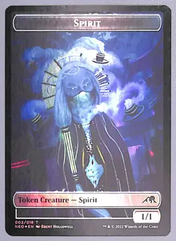 Spirit // Spirit - Foil - Double-sided Token - #2 / 9 - Kamigawa: (NEO) MTG - Image 3
