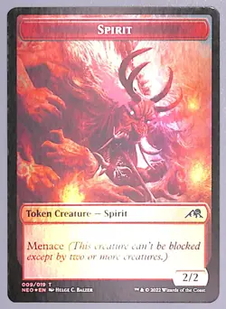 Spirit // Spirit - Foil - Double-sided Token - #2 / 9 - Kamigawa: (NEO) MTG - Image 4