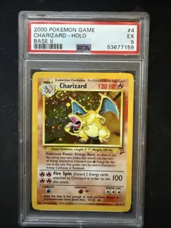 Pokemon Charizard Holo Base Set 2 #4/130 PSA 5 - Image 1