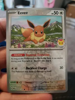 Eevee Prismatic Evolutions Holo Pokemon Day 2025 Stamped Promo Card - Image 1